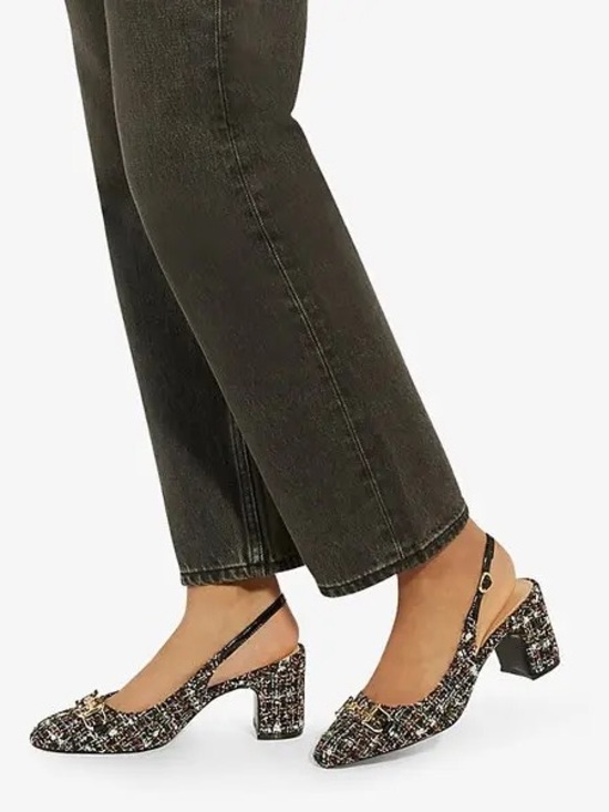 Dune London Shoes - NWT DUNE Choices Chain-Embellished Tweed Slingback Heeled Courts Sz 36/6